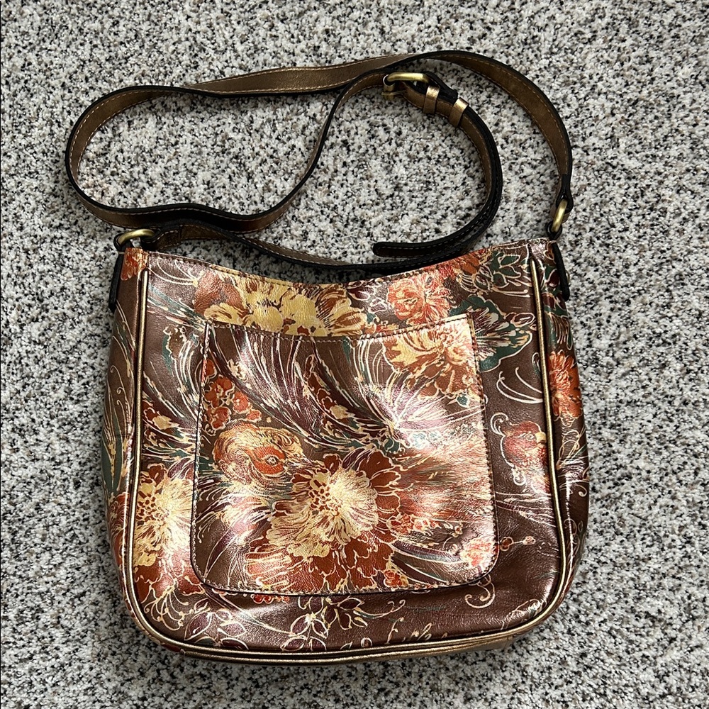 Patricia Nash Emeline Crossbody Metallic Floral Shoulder Bag